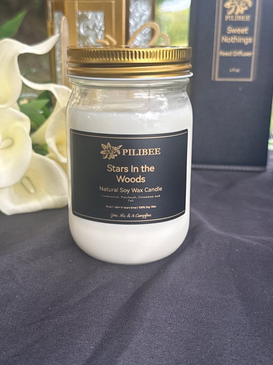 Candle | Rustic Mason Jars + Free Charm - PiliBee