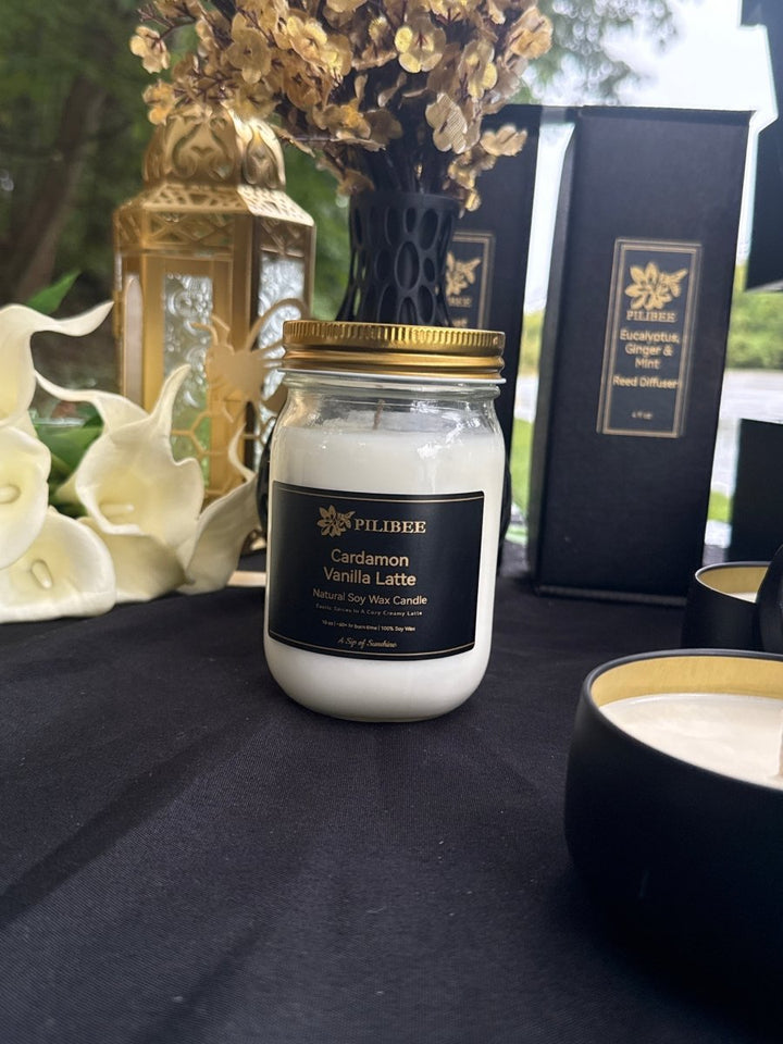 Candle | Rustic Mason Jars + Free Charm - PiliBee
