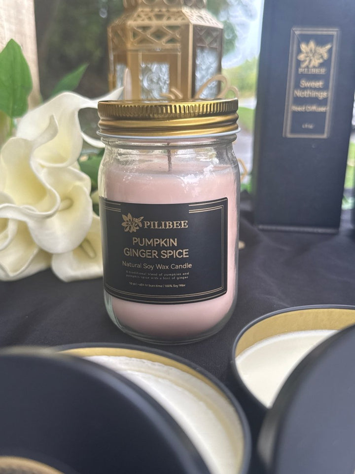 Candle | Rustic Mason Jars + Free Charm - PiliBee