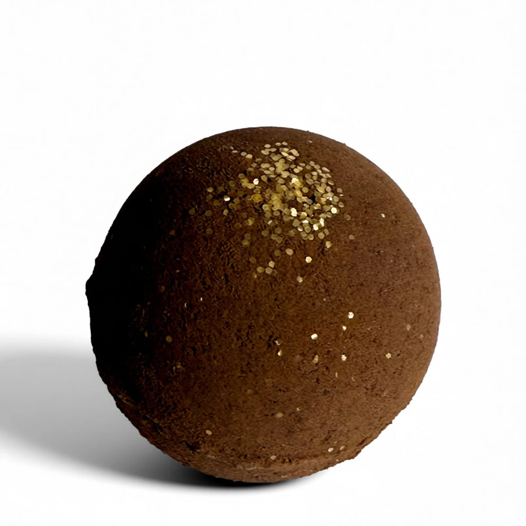Charcoal + Gold Glitter Bath Bomb | Pear &amp; Rosewater - PiliBee