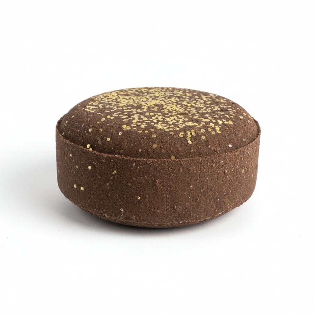 Charcoal + Gold Glitter Bath Bomb | Pear &amp; Rosewater - PiliBee