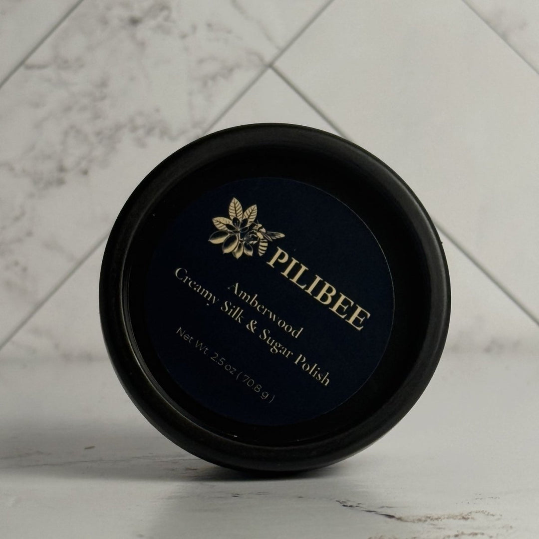 Creamy Silk &amp; Sugar Polish Amberwood Cuticle + Hand Sugar Scrub - PiliBee