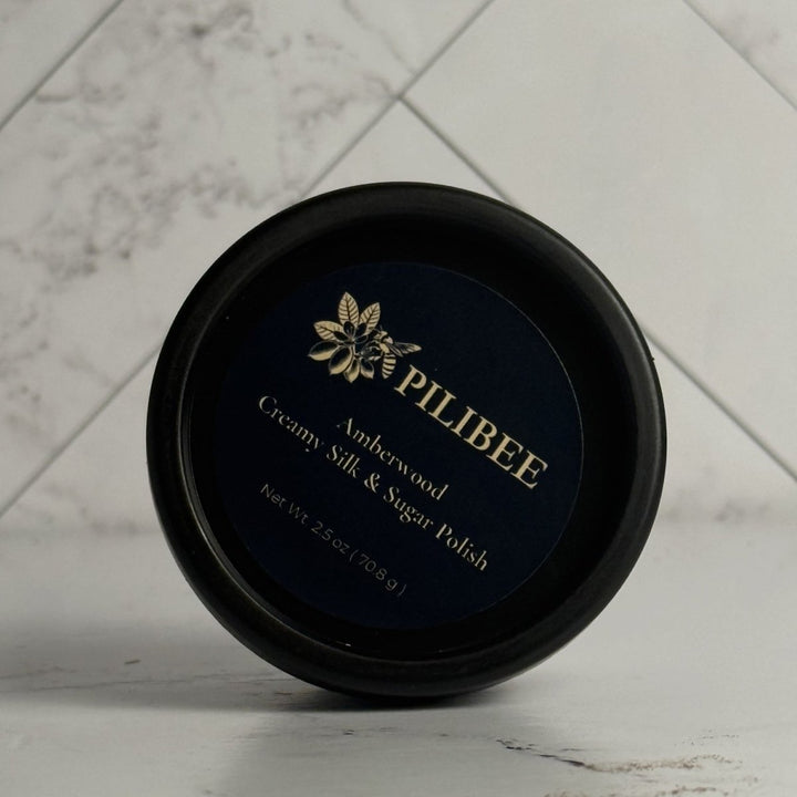 Creamy Silk &amp; Sugar Polish Amberwood Cuticle + Hand Sugar Scrub - PiliBee