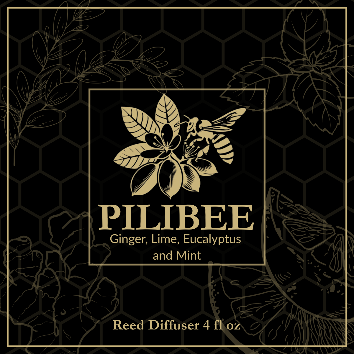 Reed Diffuser - Eucalyptus, Ginger, Lime & Mint - PiliBee