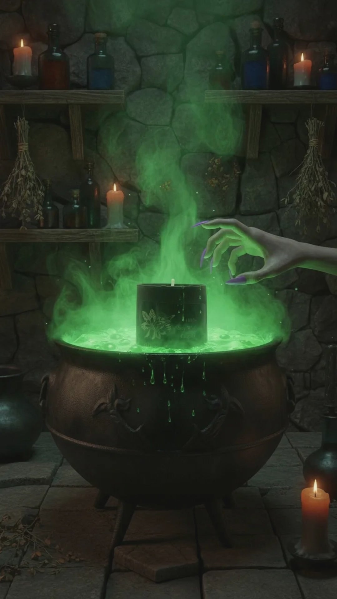 Ai generated video of actual product Pilibee candle 