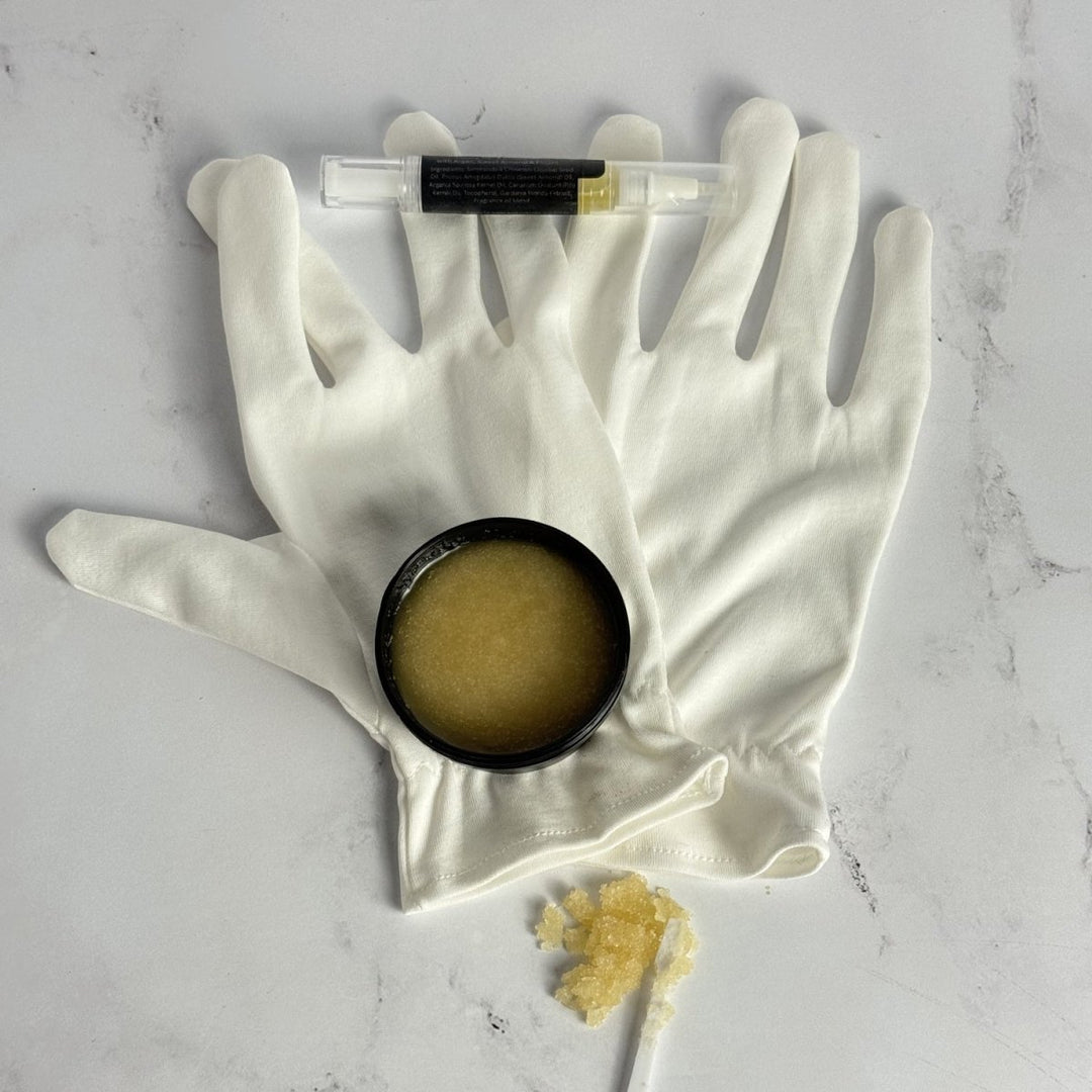 Royal Hands Hand Care Bundle Cotton Gloves Cuticle Oil Hand Polish - PiliBee